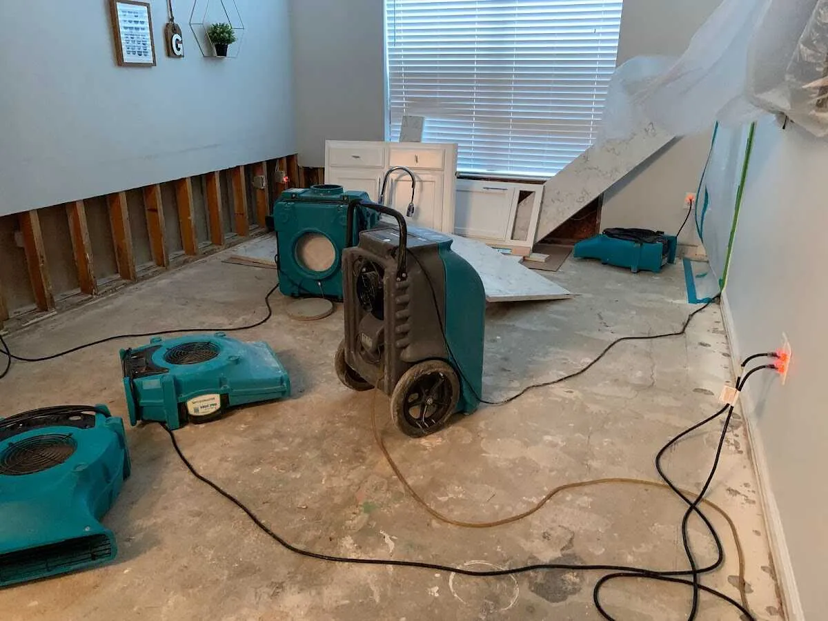 Dehumidifier in flood-cut room for Water Extraction & Removal in Watertown